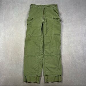 Vintage Olive Green Cargo Pants with Utility Pockets Army Military